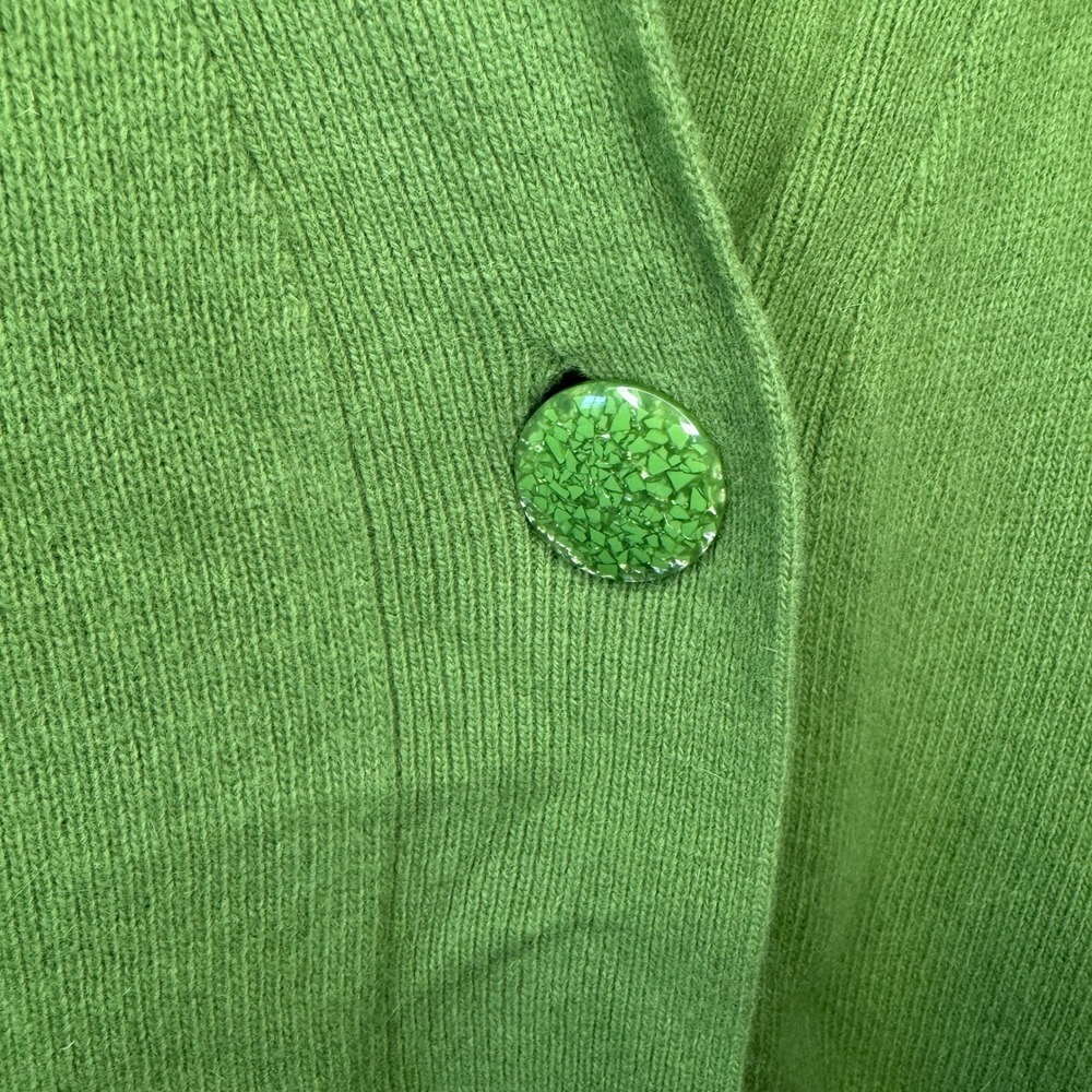 Tweeds Womens Green Lambswool Angora Blend Shawl Cardigan Sweater Large - Picture 2 of 5